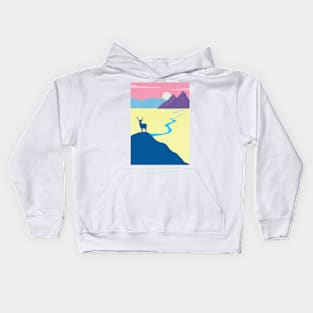 Landscape with Deer Kids Hoodie